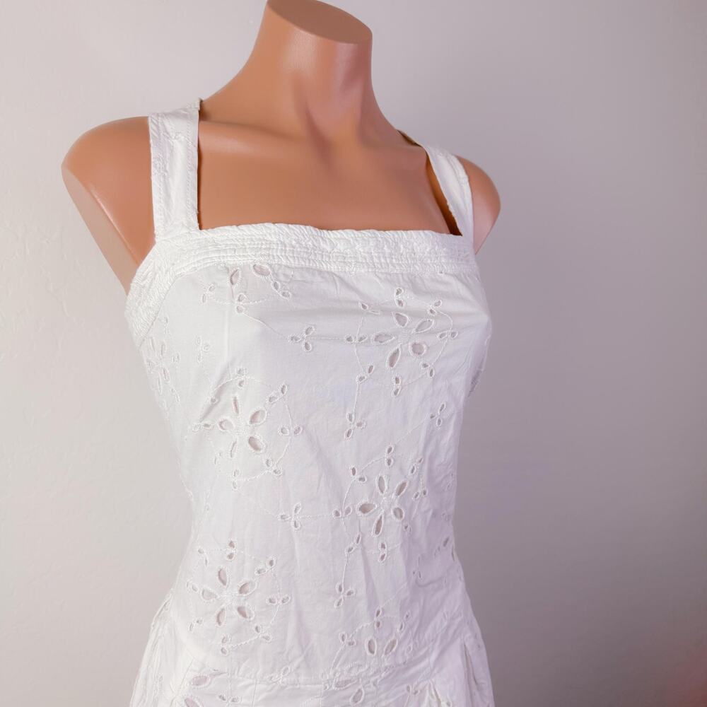 Free People Primavera Eyelet Midi Dress White Country Cottagecore Prairie L NWT - Picture 3 of 12